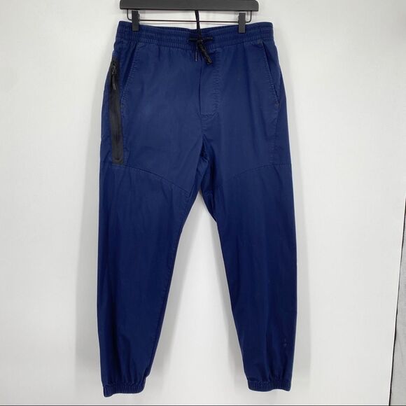 American Eagle Outfitters Flex Navy Blue Black Drawstring Moisture-wick Joggers - Picture 1 of 12